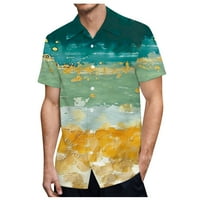 Beeyaso Hawaiian majica za muškarce, muški vintage gumb dolje košulje za kuglanje Skraćeno ljeto majica