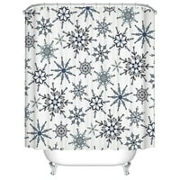 Božićne pahuljice tkanina za zavjese vodootporne poliesterne zavjese sa kukama za kupatilo Hotel bijeli 65 x70.86