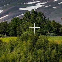 Cross u grobljem, selu, akureyri, island ispit