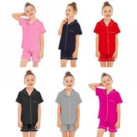 Dječaci Djevojke Pidžame postavljeno gornje i donje spavanje za dječji gumb dolje Loungewear Soft Ljeto