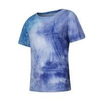 Košulje za muškarce Majica 3D kolu TOP Ležerni odštampani vrat Summer Bluza Kratki muški rukav Muška bluza Muškarci Svečanice Blue + 3xl