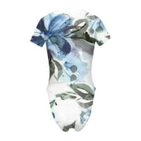 Smanjite žensku košulju za rublicu bez rukava TOP BodySuits Kombinezovi kravata boja cvjetni uzorak