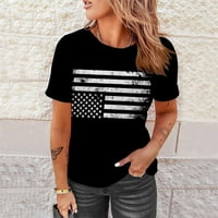 Odieerbi Američka košulja za zastave za žene Patriotska majica modna casual labava bluza Neovisnost