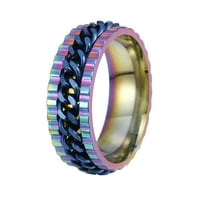 KUKOOSONG MATERSKI DAN Pokloni Modni prsten od nehrđajućeg čelika Vanjski bend Rotirajuće prsten Prekrasan