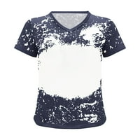 Odeerbi ljetni casual elegantni vrhovi za žene modna labava bluza tiy-dye tiskanje V rect majica mornarice