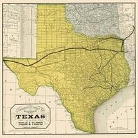 Texas geografska karta nepoznatog