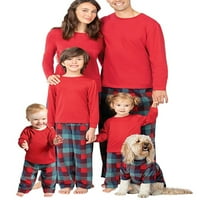 Porodica Wybzd Uklapanje božićne pidžame Postavlja klasične crvene vrhove dugih dugih rukava + plažene