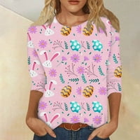 Gotyou ženski vrhovi ležerne tuničke kratkih rukava slatka zečica Print modne majice bluze lagani ljetni vrhovi