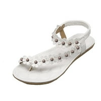 Ženske sandale Cvjetne perle Flip-flop plaže cipele bijele 35
