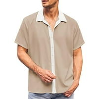 Muška majica klasične muške flanneske majice Muške boje podudaranje rever gumba s ruhom rukavom majica