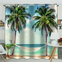 Viseća na plaži između palmih stabala na plaži zanimanje zastoj za zavjese za zavjese za zavjese jedan