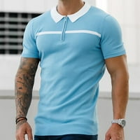 Muška košulja Muška mišića isključuju košulje u boji navratnika Slim Fit Scroeve Striped Golfs košulje
