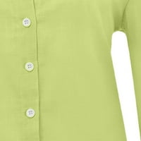 Dugme dolje košulje za Lady V-izrez Love čvrste dugme Ženske plus grafički teže za čišćenje zelena 8