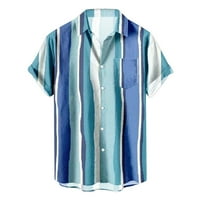 Mašine majice Ležerne prilike modernog havajskog ispisa Striped gumb spuštena majicom kratkih rukava