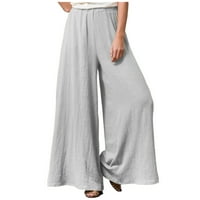 Gacuw posteljine za žene Ljetne široke nogu pantalone plus veličina opuštene fit duge hlače Lounge pantalone