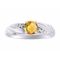 * Rylos jednostavno elegantan prekrasan žuti topoz citrinski i dijamantni prsten - novembar roštilj