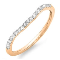 Dazzlingrock kolekcija 0. Carat 14k okrugli rez Diamond ženski vjenčani obrtni prsten za zaštitu, ružino zlato, veličina 7.5