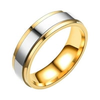 Modni zlatni titanijum čelični polirani prsten za angažiranje prstena