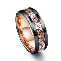 Vjenčani prsten muškarci žene crne volframove trake dvostruko ruže zlato keltski čvor