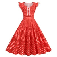 USMIXI Formalne haljine za ženske zabave mamus seksi čipka obrubljena ljuljačka 1950-ih haljina kratki