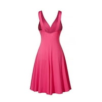 Ženska haljina V-izrez Retro rezana slijepa slim Flare suknja haljina vintage haljina za žene