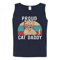 Ponosna mačka tata mačja ljubavnica MENS grafički tenk top, mornarsko, xx-velika
