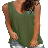 Colisha Dame Fashion Ljetna majica COMFY V izrez Tunika Ležerna majica bez rukava