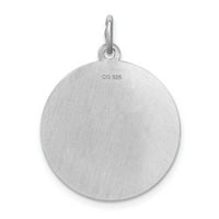 Bijeli srebrni šarm privjesak za privjesak za rodijum-pozlaćen minijaturni disk