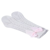 Carolilly Baby Girls duge čarape, čarape za koljena sa ukrasom za boknot za djecu, djecu