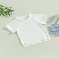 Treegren Unise Toddler Baby Boy Girl Basic Solid Cotton Majica kratkih rukava Crewneck Tee Majice Vrhovi