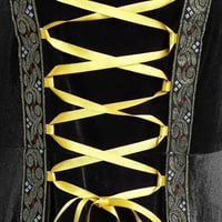 Fairy haljina za žene, dame 1800s Steampunk gotičke haljine Halloween bundeve zlatne velvet haljine