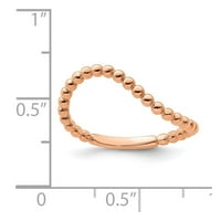 Real 14kt ružičasto zlato lupeta mahala je veličina prstena: 7; za odrasle i tinejdžere; Za žene i muškarce