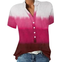 Ljetni vrhovi za žene Casual V izrez T majice s kratkim rukavima Tunički vrhovi labavi fit