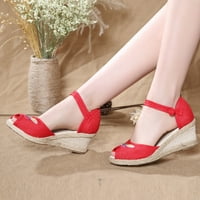 Eczipvz Cipele za žene Sandale za žene Slatke ljetne perle boemske sandale cvijeće rhinestone elastične