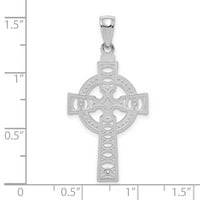 14k bijeli zlatni keltski cross w vjecnity krug privjesak