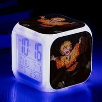 Wekity Anime Ghost ubojica šareni budilica LED kvadratni sat Digitalni budilnik s vremenom, temperaturom,