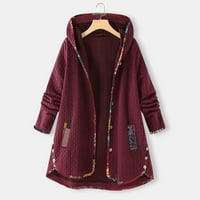 Kaicj traper jakna za žene Ženska puna boja casual dugih rukava lapela blezer jakna crvena, 3xl