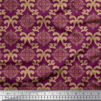 Soimoi Silk tkanina Swirl & Ogee Damask otisnuta plovska tkanina od dvorišta široka