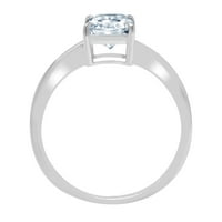1. CT sjajan zračenje CLECT simulirani dijamant 18k bijeli zlatni pasijans prsten SZ 5