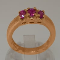 Britanci napravio je 10k ružičasto zlato prirodno rubin ženski Obećani prsten - veličine opcija - veličine