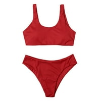 Yubnlvae Žene Soild Print bikinis kupaći kostimi Bikini set dva kupaća kostimi za kupaće na plaži