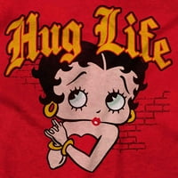Funny Betty Boop Cartoon Hug Life Zip Hoodie Duks žene Brisco Brands 5x
