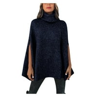 Cuoff ženski modni džemperi za žene plus veličina jesen zimske čvrste boje kornjače kape labave dukseve