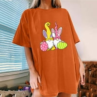 Prevelike majice za žene Uskršnji gnomi Hunt uskršnja jaja kratki rukav vrhovi ljetni okrugli vrat majice