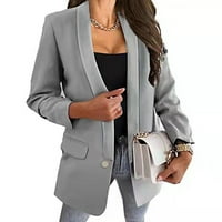 Ženski blistavi za radne profesionalne odijele jakne jesen otvoreni prednji dugi rukav kaput vrhovi