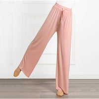 ShldyBC ženske ružičaste joge hlače široke noge Comfy crteže casual labave ravne lounge hlače vježbanje