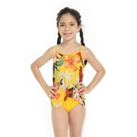 Djevojka za dijete Dvo kupaći kostim za sunčanje mrežice bez rukava Cvjetni otisci Slatka odjeća kupaći
