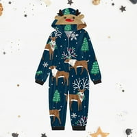Corashan Porodična božićna pidžama, božićni sa kapuljačnim kombinezonskim salonama Pajamas Elk Loungewing