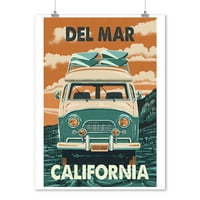 Del Mar, California, Letterpress, Kamperski kombi, Plaža