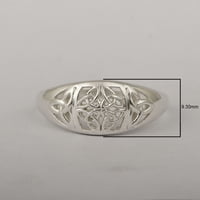 Sterling Silver Platinum pozlaćen keltski čvor Dizajn Art Deco Ženski prsten